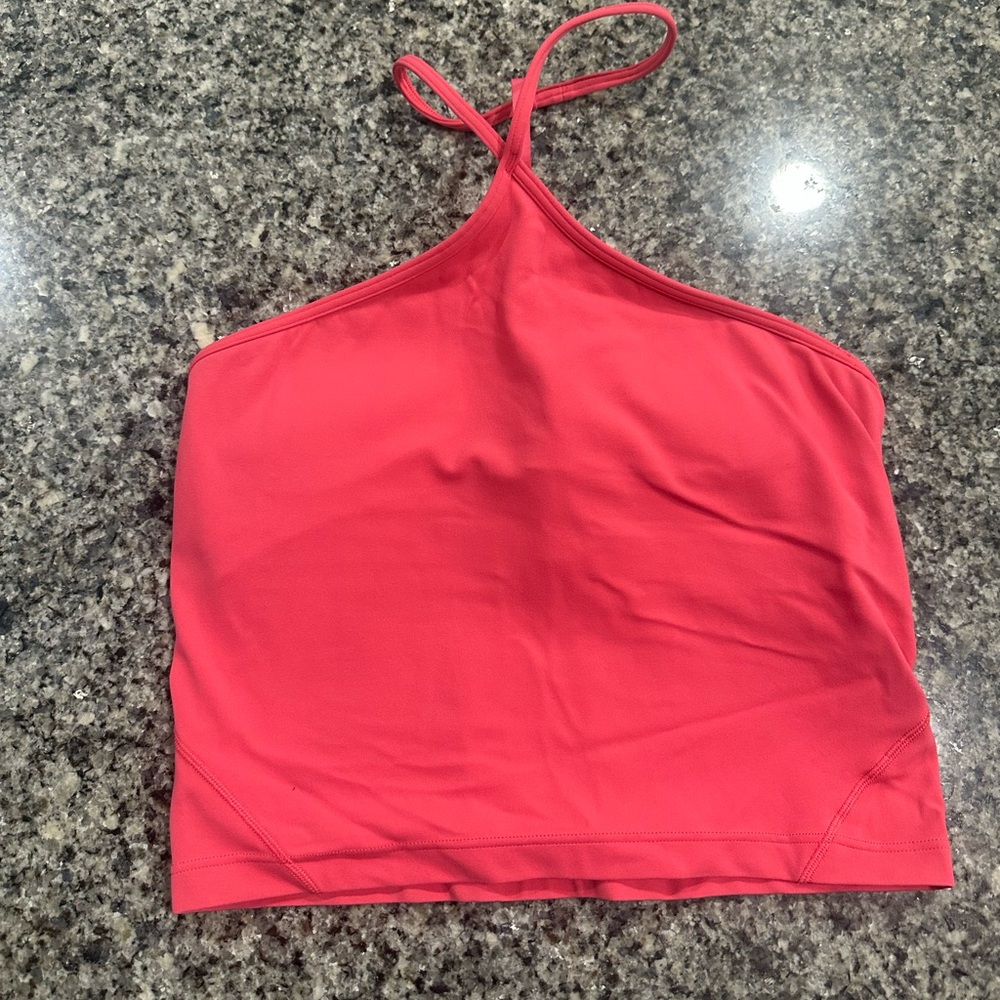 Lululemon Athletica Red Halter Crop Top